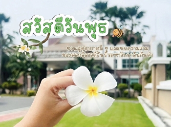 Happy Wednesday… Let’s take a moment to
enjoy the fresh air and the beauty of
the frangipani blossoms on campus