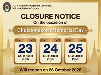 Announcement of Office Closure on
Chulalongkorn Memorial Day  Please be
informed that the office will be closed
on Friday, October 23, 2026, in
observance of Chulalongkorn Memorial Day
(King Rama V Memorial Day).  Normal
operations will resume on Monday